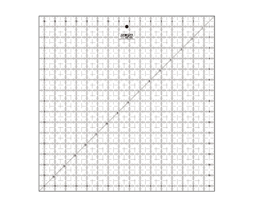 16.5 x 16.5 inch Frosted Acrylic Ruler - "OLFA QR-16S"