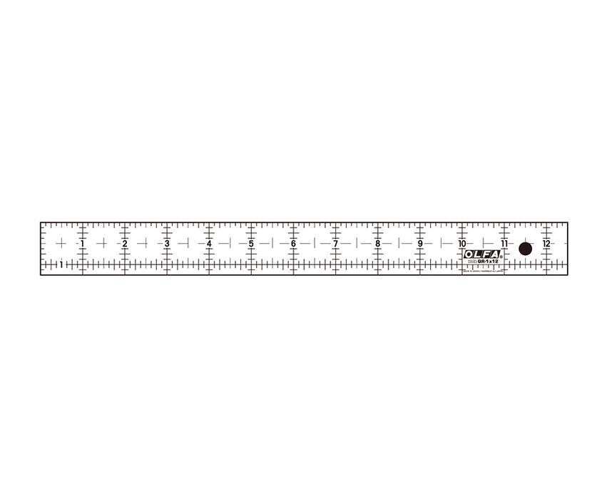 Regla de acrílico esmerilado de 1 x 12.5 pulgadas - "OLFA QR-1X12"