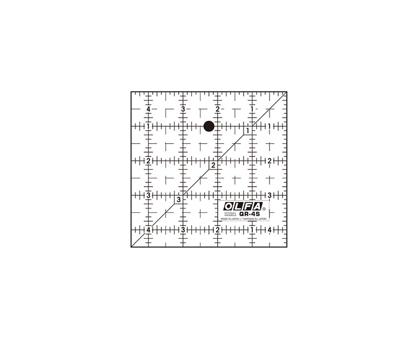 Régua de acrílico fosco de 4,5 x 4,5 polegadas - "OLFA QR-4S"