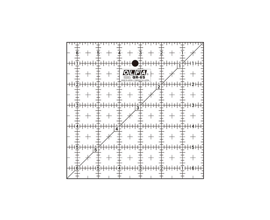 Régua de acrílico fosco de 6,5 x 6,5 polegadas - "OLFA-QR-6S"