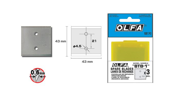 Substituição para espátula BTC-1 "OLFA BTB-1"