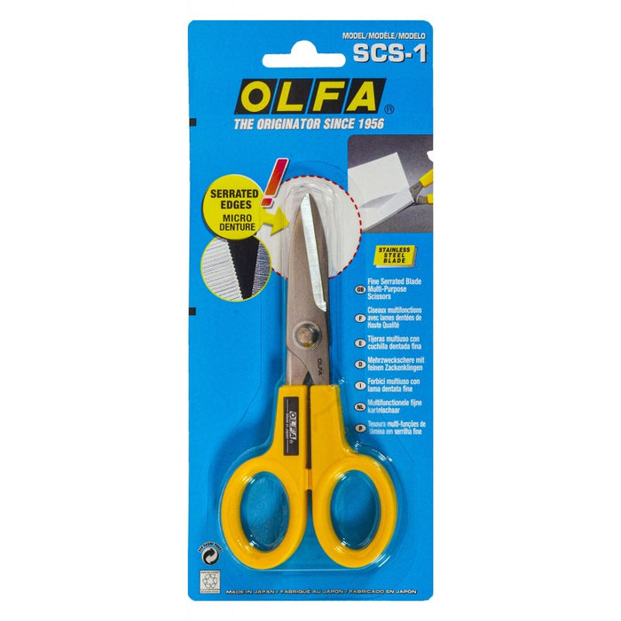 Tesoura de lâmina serrilhada (pequena) - "OLFA SCS-1"
