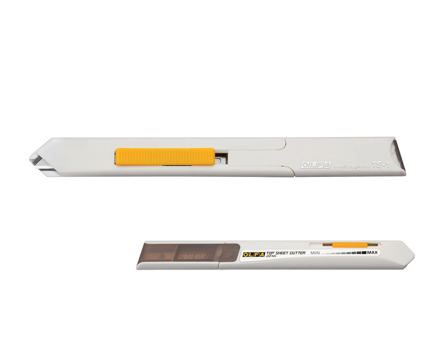 Cutter especializado para cotar únicamente la hoja superior - "OLFA TS-1"